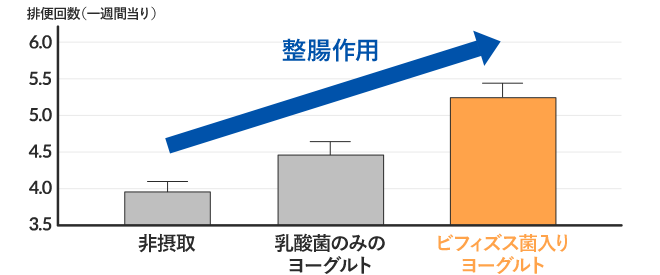 乳酸菌のみのヨーグルトとビフィズス菌入りヨーグルト摂取による整腸作用の違い