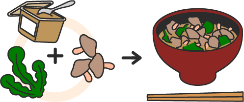 2. なめことわかめのお味噌汁